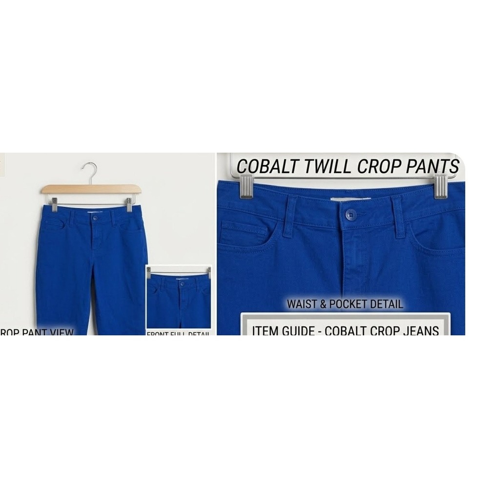 St. Johns Bay Womens Cobalt Blue Twill Crop Pants Size 10P Petite Royal Blue